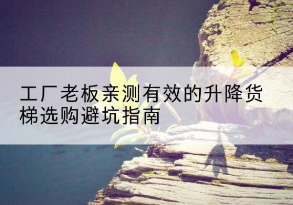 新丰升降货梯怎么选-工厂老板亲测有效的升降货梯选购避坑指南